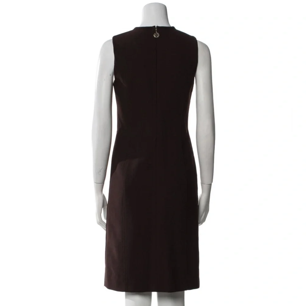 Tory Burch Brown Wool Sleeveless Knee Length Sleeveless Sheath Dress EUC Size 10